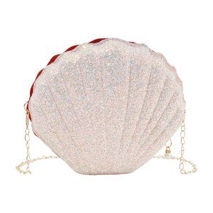 Van Caro Sequins Shell Evening Purse Pearl Clutch Handbag Cross-Body :o)